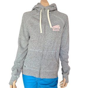 ROOTS Heathered Gray Full Zip Hoodie M
